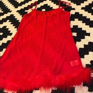 BRAND NEW FashionNova red mesh mini dress